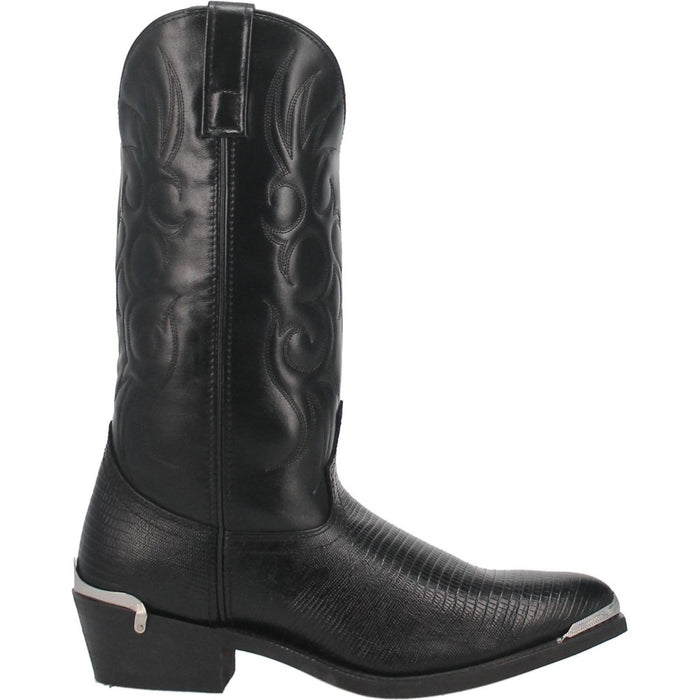 Laredo Men's Atlanta Lizard Print Leather J-Toe Boots - Black - Dan Post Boots
