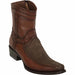 Los Altos Men's Lizard Skin European Toe Short Boots - Sanded Brown 76BF0735 - Los Altos Boots