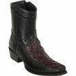 Los Altos Men's Original Monster Fish Skin European Toe Short Boots - Black Cherry - Los Altos Boots