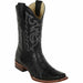 Los Altos Men's Smooth Ostrich Square Toe Boots - Black 8129705 - Los Altos Boots