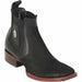 Los Altos Men's Wide Square Toe Suede Leather Short Boots - Black 82BVI6305 - Los Altos Boots