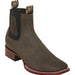 Los Altos Men's Wide Square Toe Suede Leather Short Boots - Chocolate 82BE6359 - Los Altos Boots