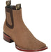Los Altos Men's Wide Square Toe Suede Leather Short Boots - Taupe 82BE6361 - Los Altos Boots