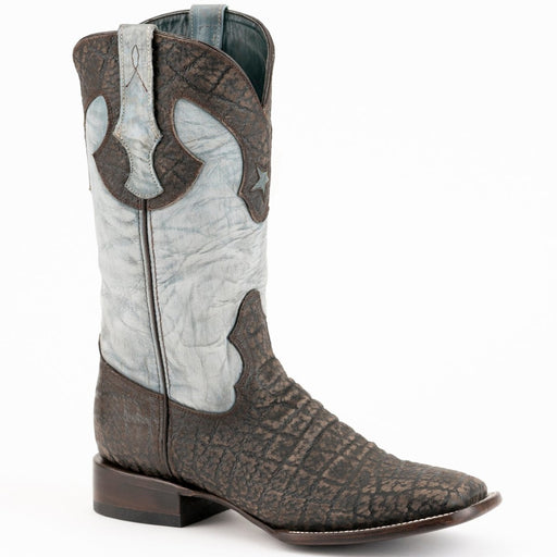Men's Ferrini Acero Elephant Print Boots Handcrafted Black - Ferrini Boots