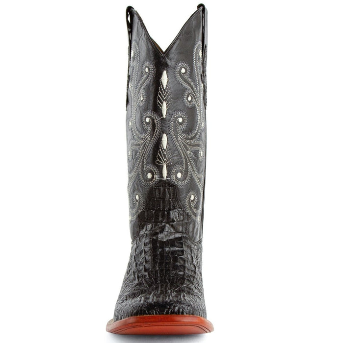 Men's Ferrini Caiman Crocodile Print Boots Handcrafted Black - Ferrini Boots