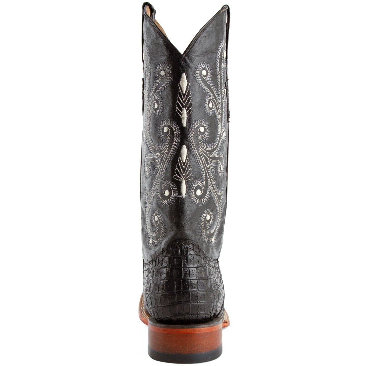 Men's Ferrini Stampede Caiman Crocodile Print Boots Black ...