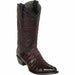 Men's Los Altos Caiman Tail Snip Toe Boots - Black Cherry 940118 - Los Altos Boots