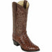 Men's Los Altos Original Full Quill Ostrich Boots Round Toe - Kango Brown 650360 - Los Altos Boots