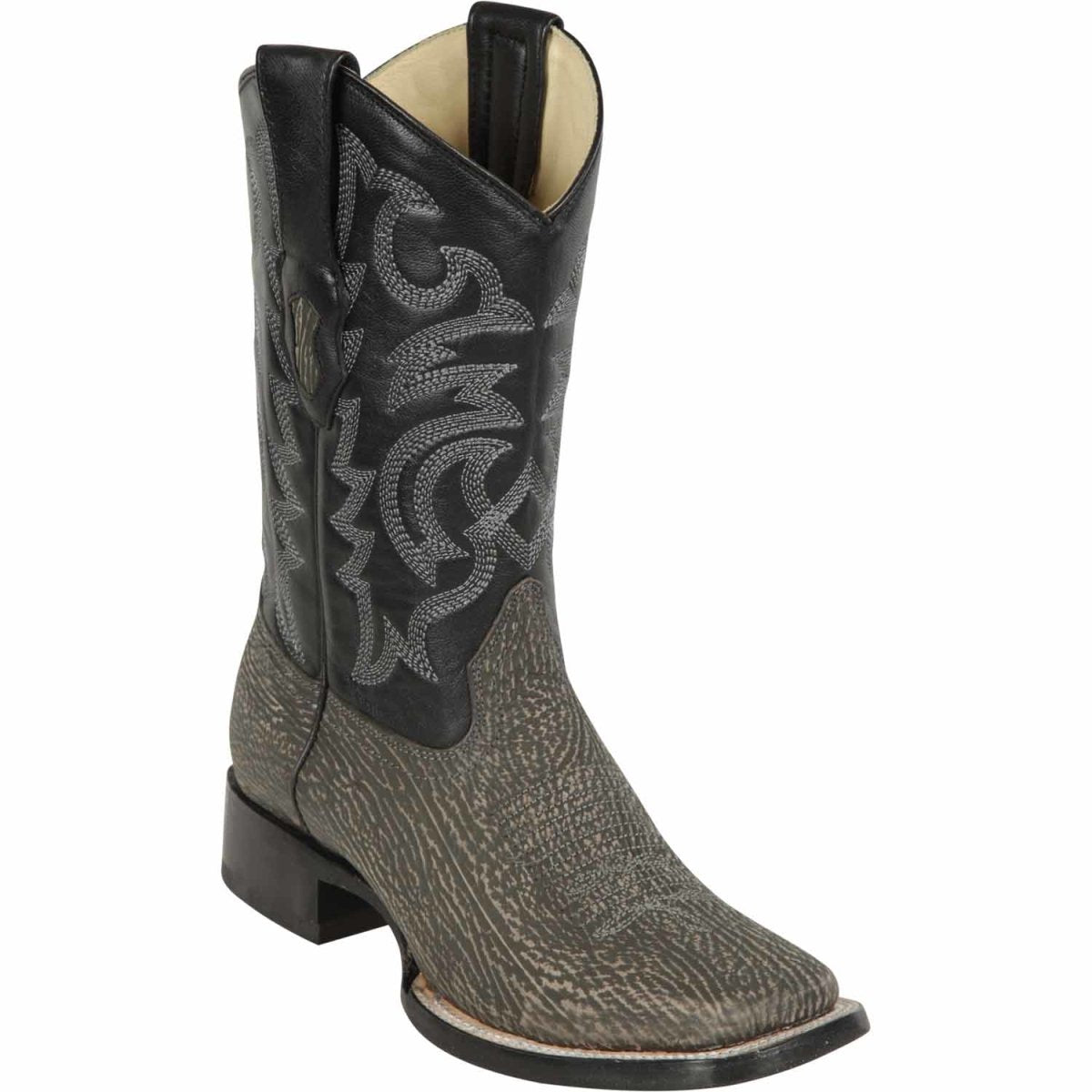 Men's Los Altos Shark Skin Wide Square Toe Boots - Rustic Grey 8220909 - Los Altos Boots