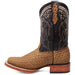 Men's Petatillo Woven Leather Square Toe Boots - Honey - LA CARRETA