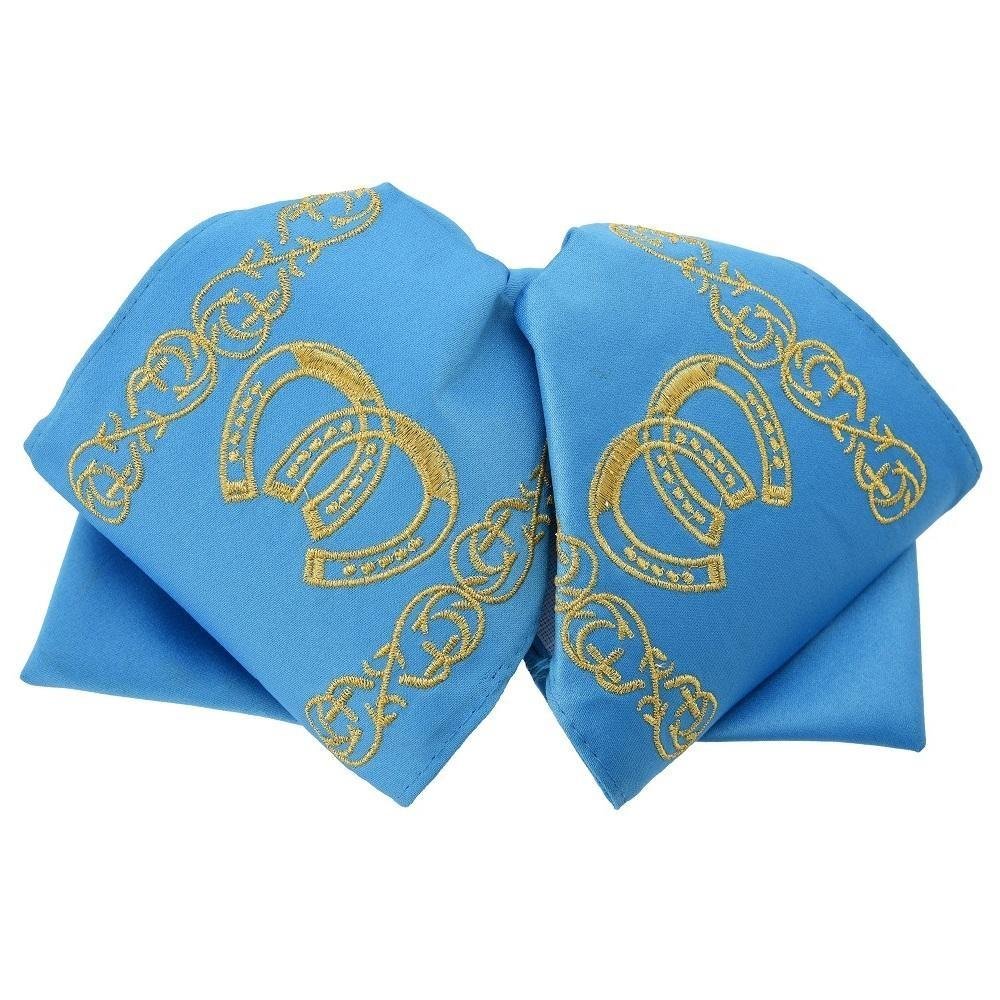 Moño Charro Bordado Color Azul con Hilo Dorado imp-72515 - Impormexico