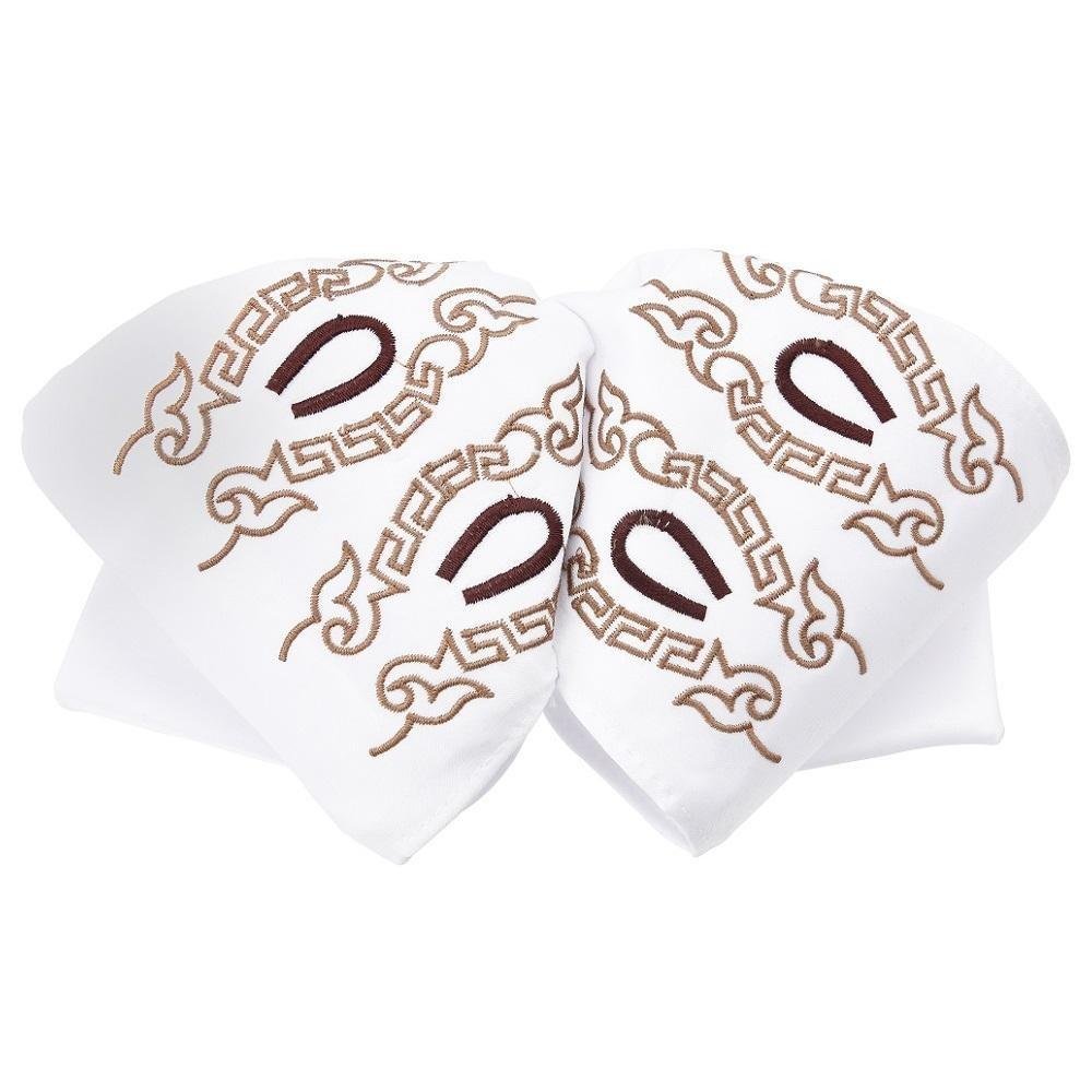 Moño Charro Bordado Color Blanco con Bronce y Vino imp-72555 - Impormexico