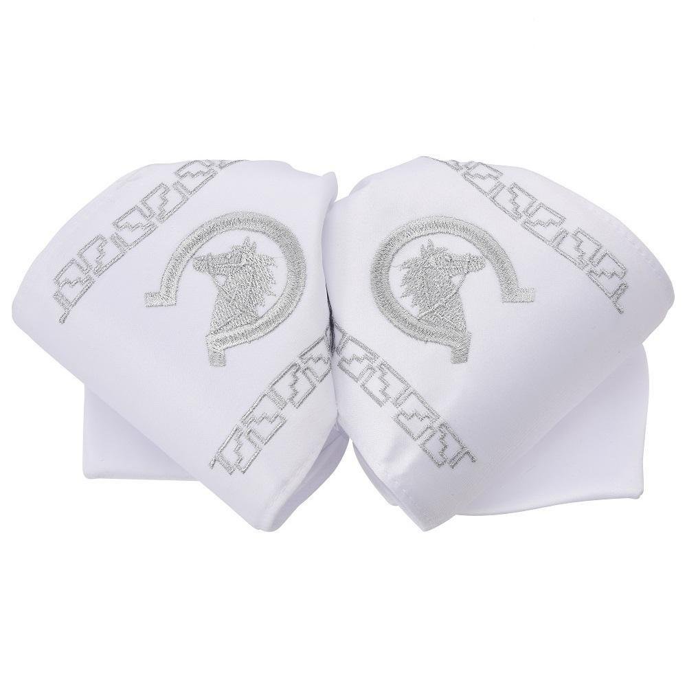 Moño Charro Bordado Color Blanco con Hilo Plateado imp-72527 - Impormexico