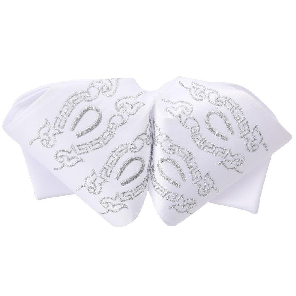 Moño Charro Bordado Color Blanco con Plata imp-72551 - Impormexico