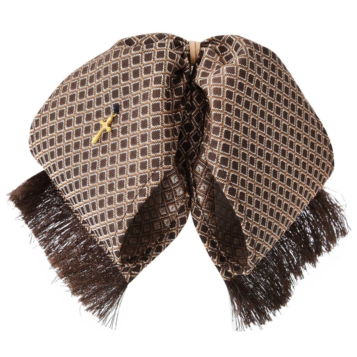 Moño Charro Bordado Color Cafe Cuadros WD-962 - White Diamonds Boots