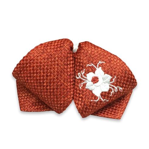 Moño Charro Bordado Color Ladrillo con Flor Blanca WD-998 - White Diamonds Boots