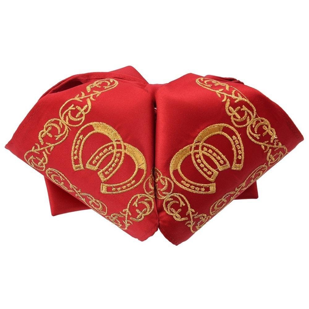 Moño Charro Bordado Color Rojo con Hilo Dorado imp-72518