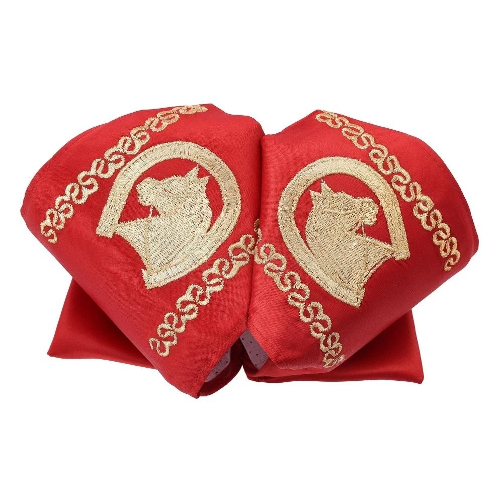 Moño Charro Bordado Color Rojo con Hilo Dorado imp-72529 - Impormexico