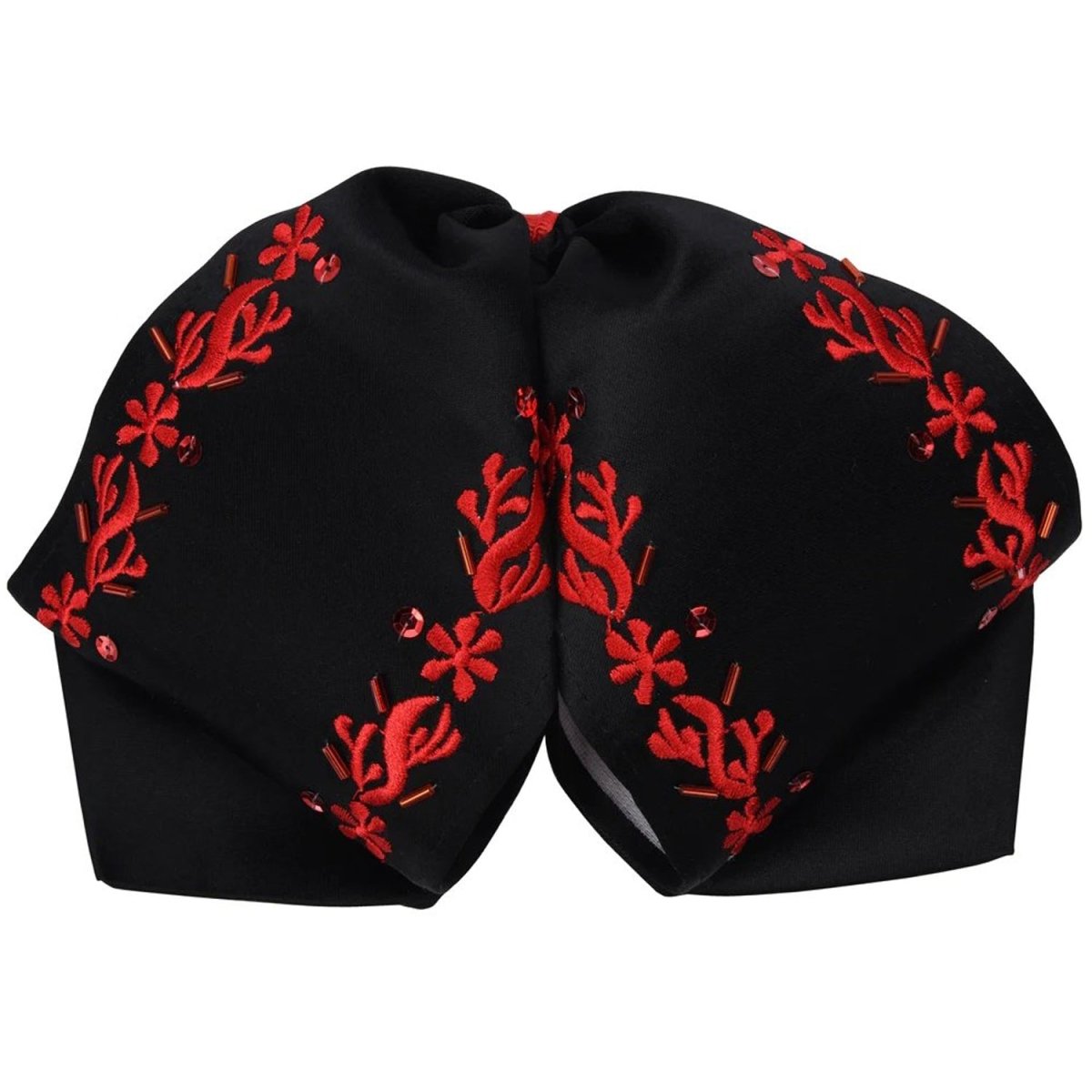 Moño Charro Color Negro con Rojo White Diamonds WD-952 - White Diamonds Boots