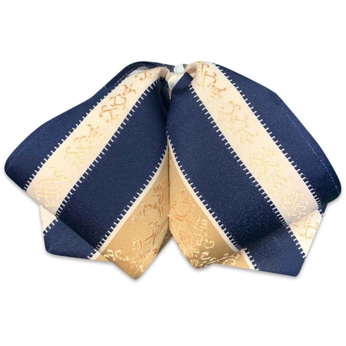 Moño Charro Fino Color Azul Marino con Beige WD-949 - White Diamonds Boots