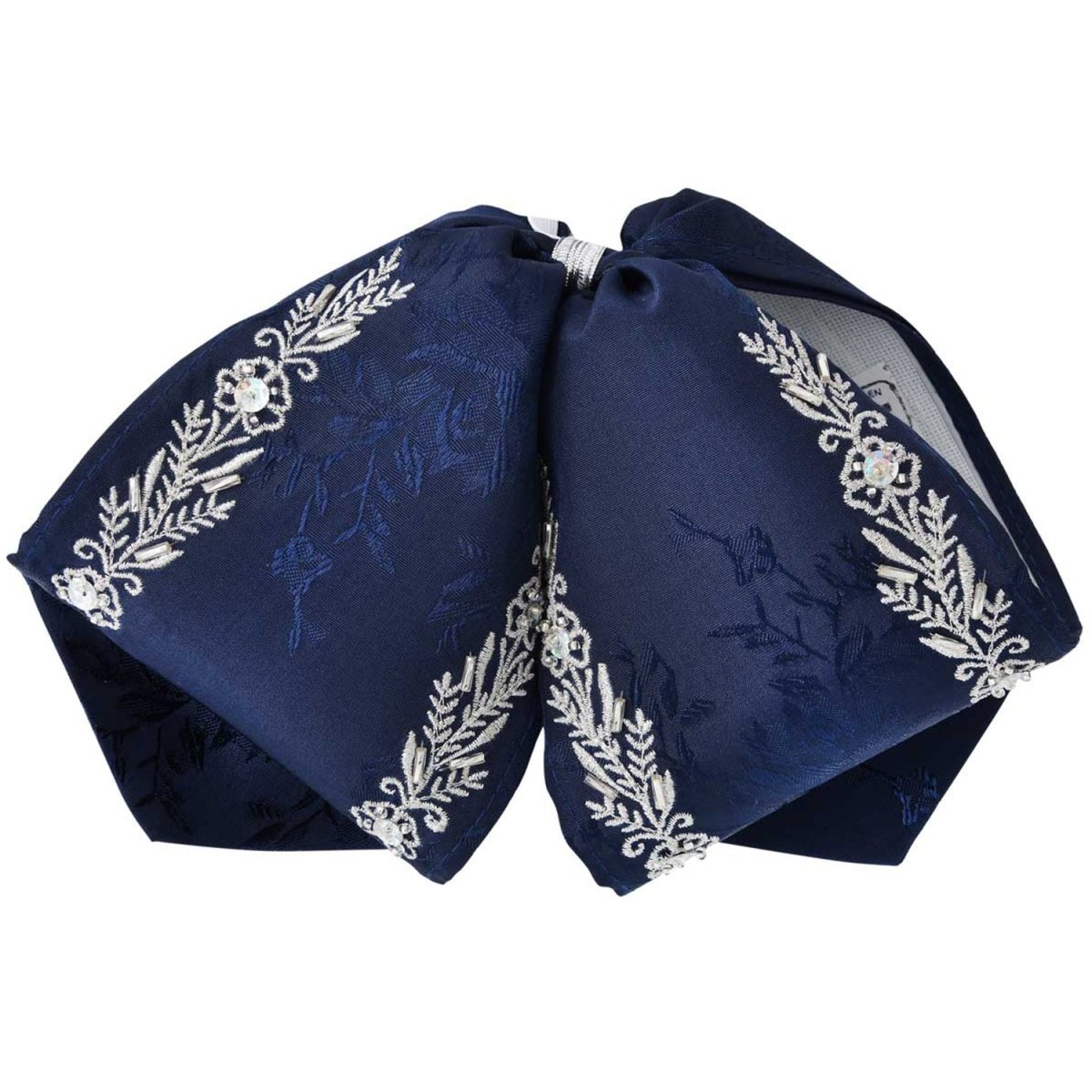 Moño Charro Fino Color Azul Marino con Plata WD-972 - White Diamonds Boots