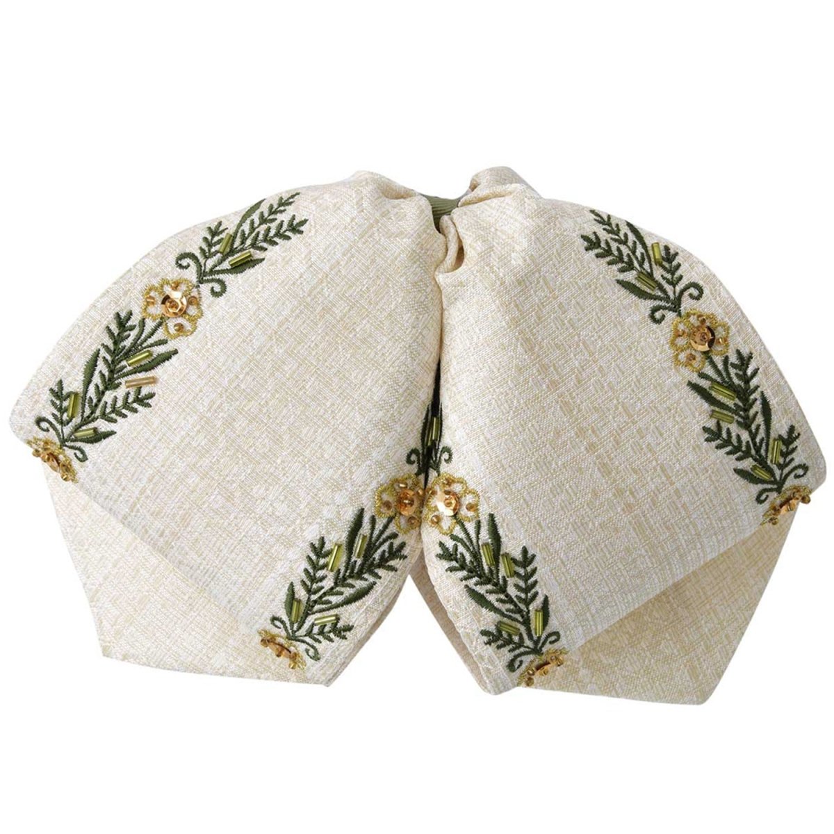 Moño Charro Fino Color Beige con Verde WD-960 - White Diamonds Boots