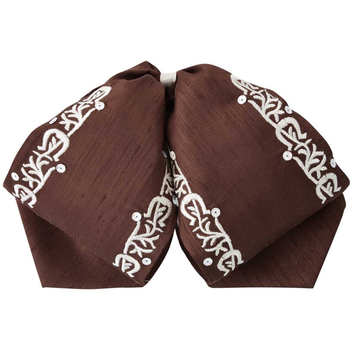 Moño Charro Fino Color Cafe con Blanco WD-982 - White Diamonds Boots