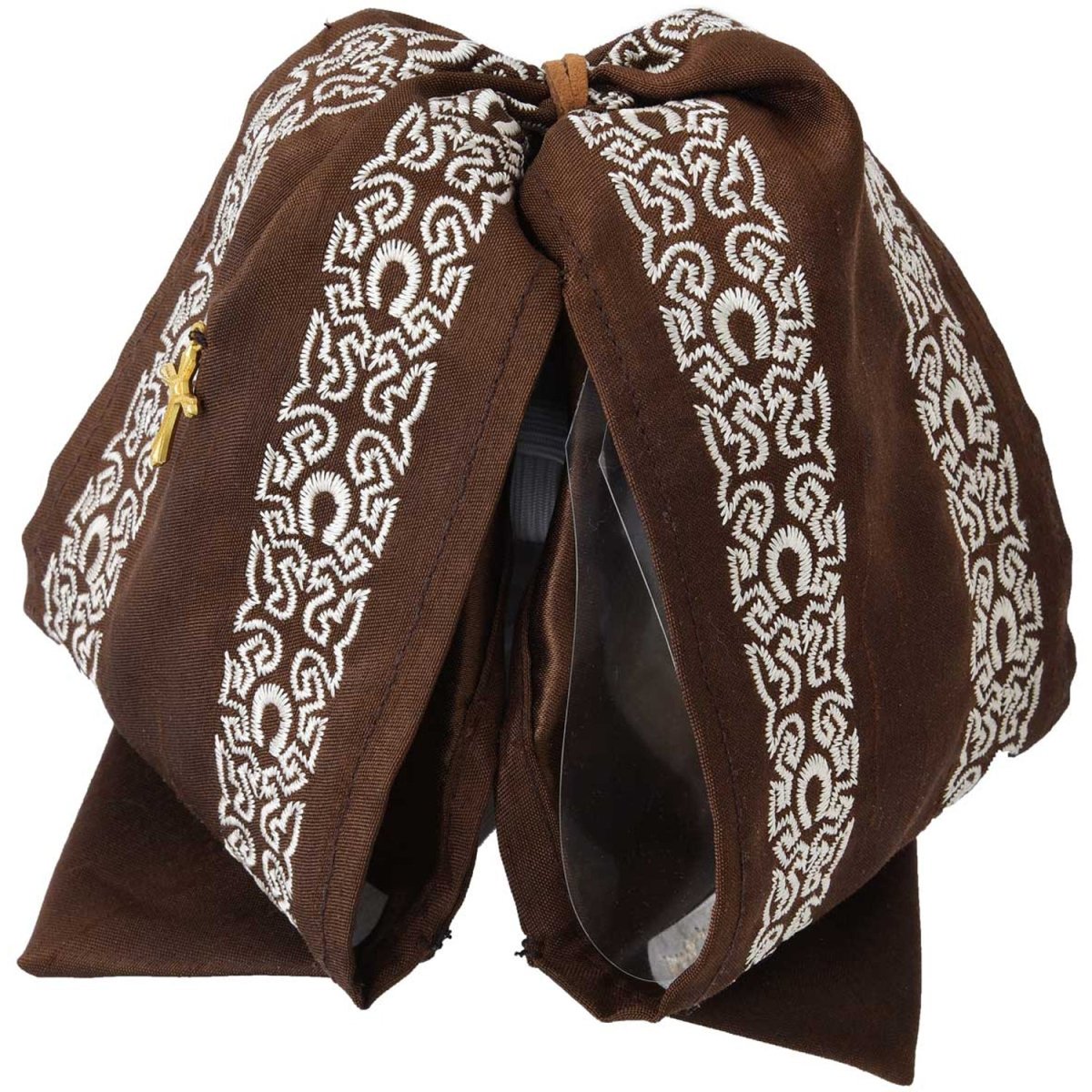 Moño Charro Fino Color Cafe con Blanco WD-986 - White Diamonds Boots