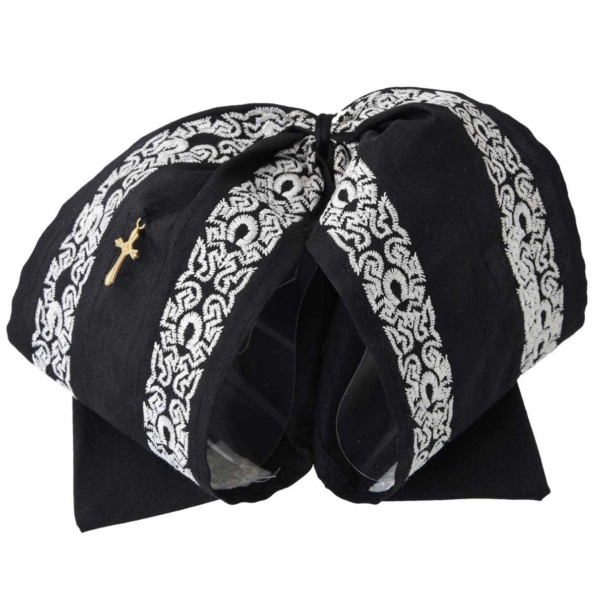 Moño Charro Fino Color Negro con Plata WD-987 - White Diamonds Boots