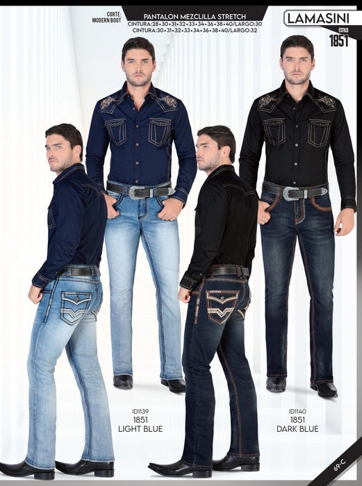 Pantalón Vaquero de Mezclilla LAM-1851 - Lamasini Jeans