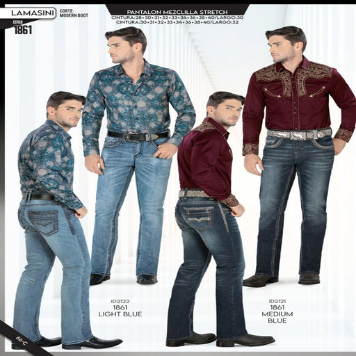 Pantalón Vaquero de Mezclilla LAM-1861 - Lamasini Jeans