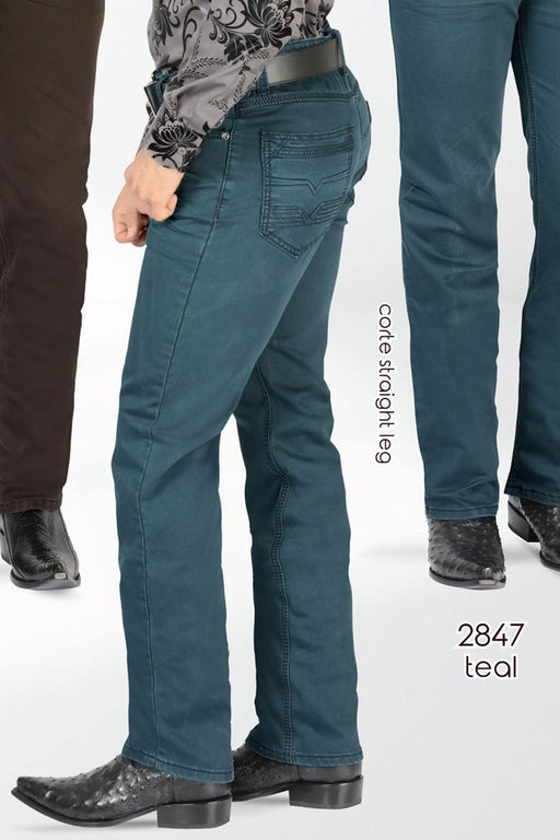 Pantalón Vaquero de Mezclilla Teal LAM-2847TEAL - Lamasini Jeans