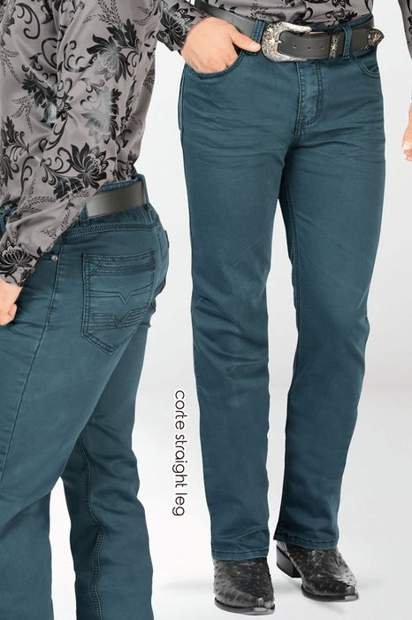 Pantalón Vaquero de Mezclilla Teal LAM-2847TEAL - Lamasini Jeans