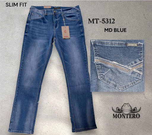 Pantalón Vaquero Montero Jeans de Mezclilla Stretch Slim Fit - Montero