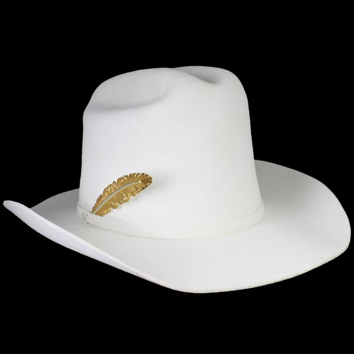 Pluma de Plata y Oro para Texana o Sombrero Vaquero —
