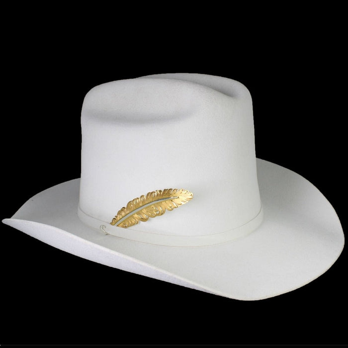 Pluma de Plata y Oro para Texana o Sombrero Vaquero - El General