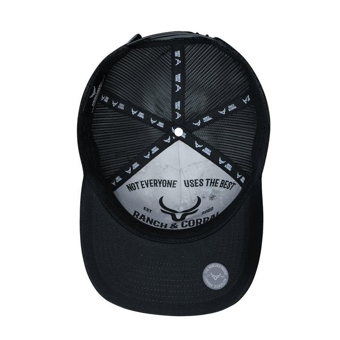 Ranch & Corral Trucker Hat with Patch Black Rooster - Hooch