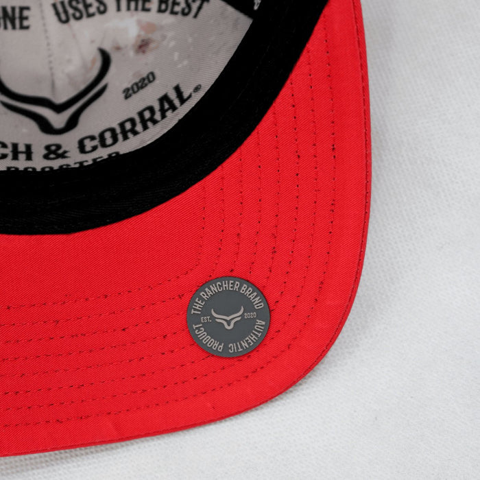 Ranch & Corral Trucker Hat with Patch Red Rooster - Hooch