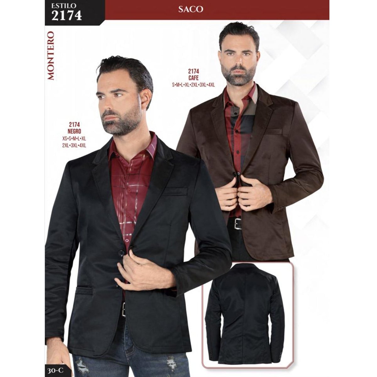 Saco Vaquero para Hombre Color Negro MON-2174N - Montero