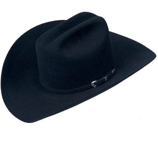 Serratelli 3X Felt Western Cowboy Hat Black 3 1/2" Brim - Serratelli