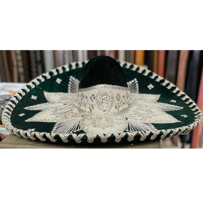 Sombrero de Charro Bordado en Verde y Plata RD-SCVYP - Rodeo Durango