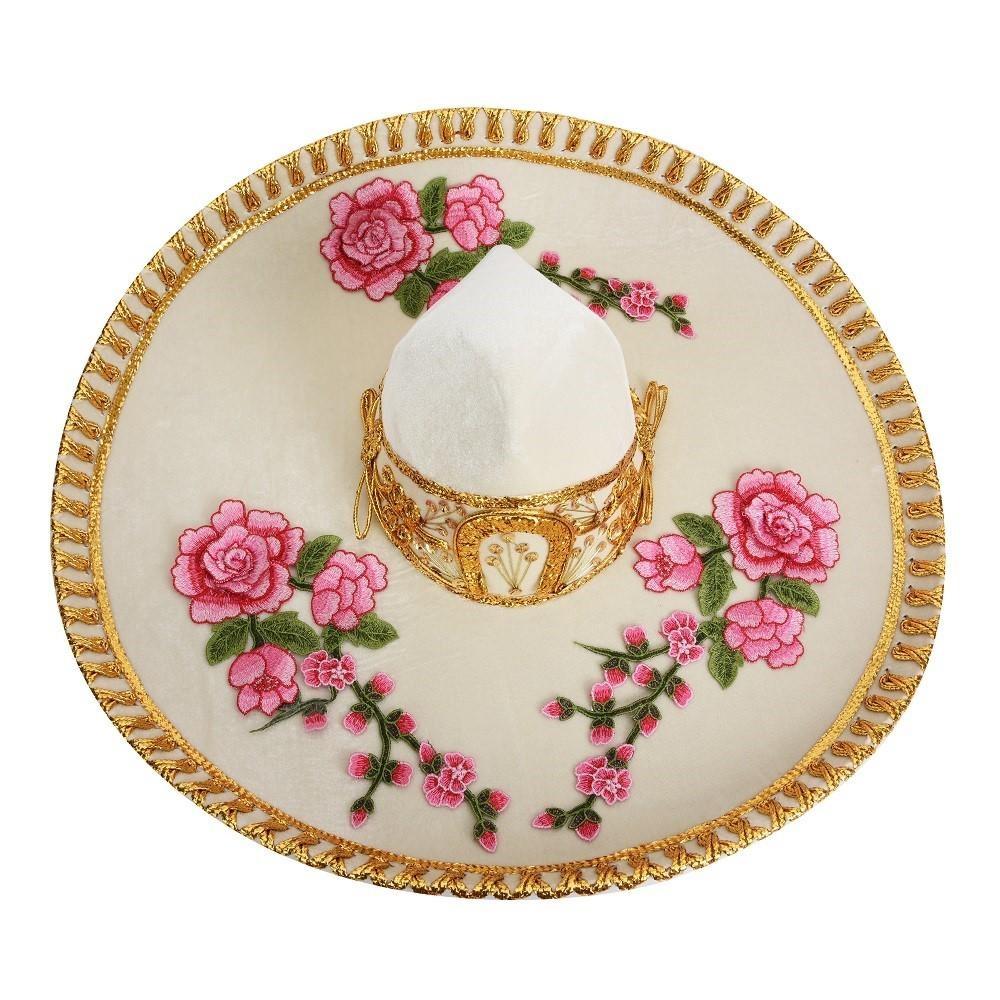 Sombrero de Charro de Gala Bordado con Flores para Mujer imp-71235H - Impormexico