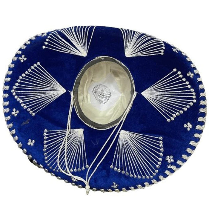 Sombrero de Charro de Gala Bordado Fino Hilo Metálico para Hombre Color Azul - Impormexico