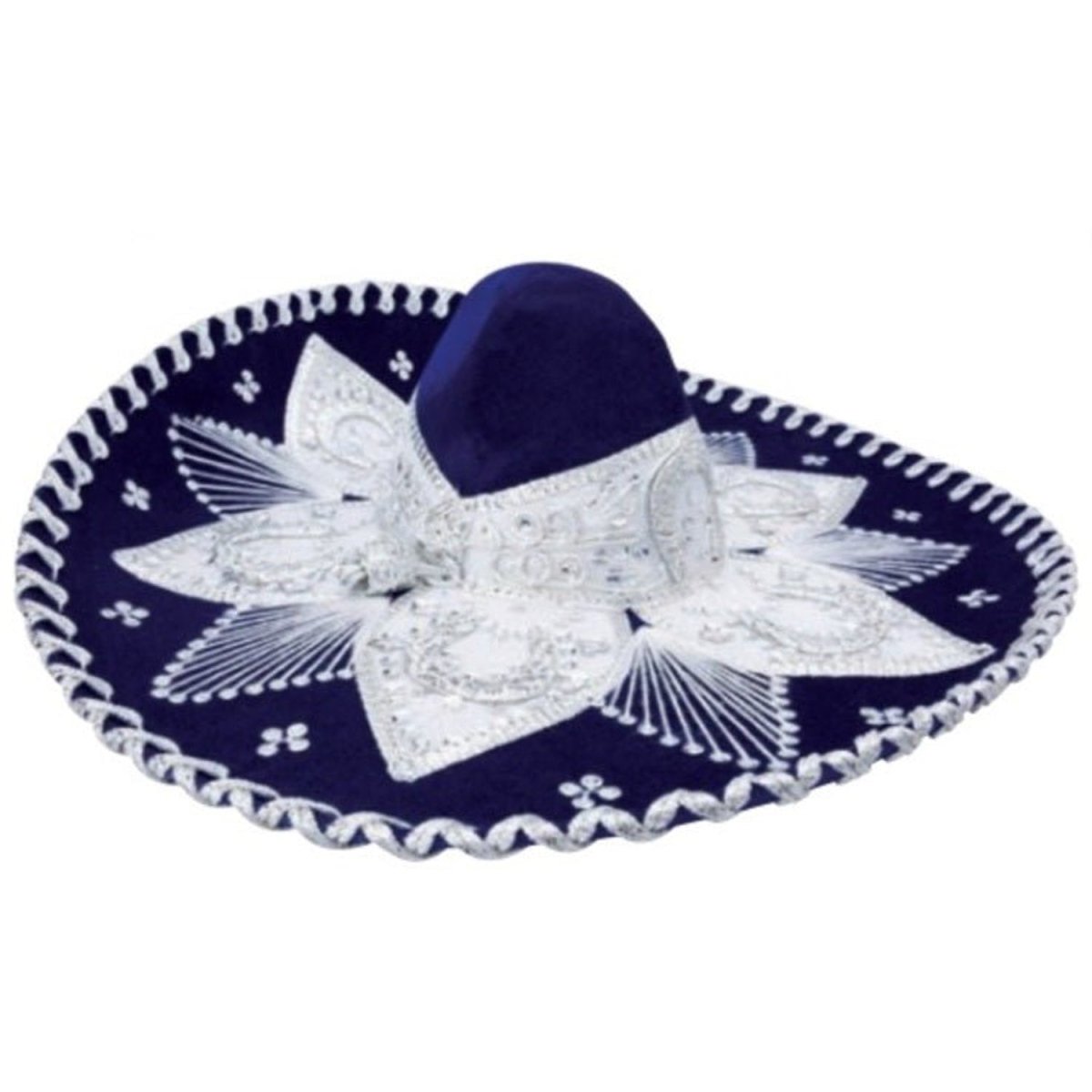 Sombrero de Charro de Gala Bordado Fino Hilo Metálico para Hombre Color Azul - Impormexico