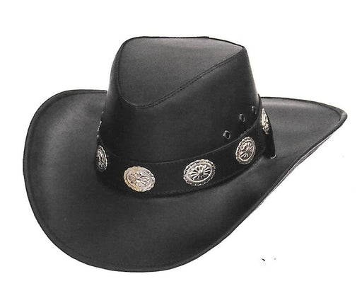 Sombrero de Piel Original Color Negro con Conchos TOM-7208 - Tombstone