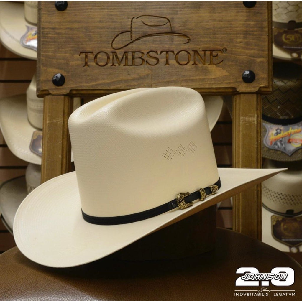 Sombrero Tombstone 30X Estilo El Fantasma con Plumas Copa Alta 2.0 main image 1