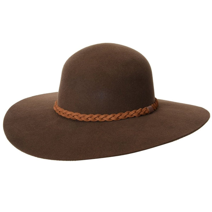 Sombrero Australiano Vaquero para Mujer de Lana Color Cafe Chocolate —