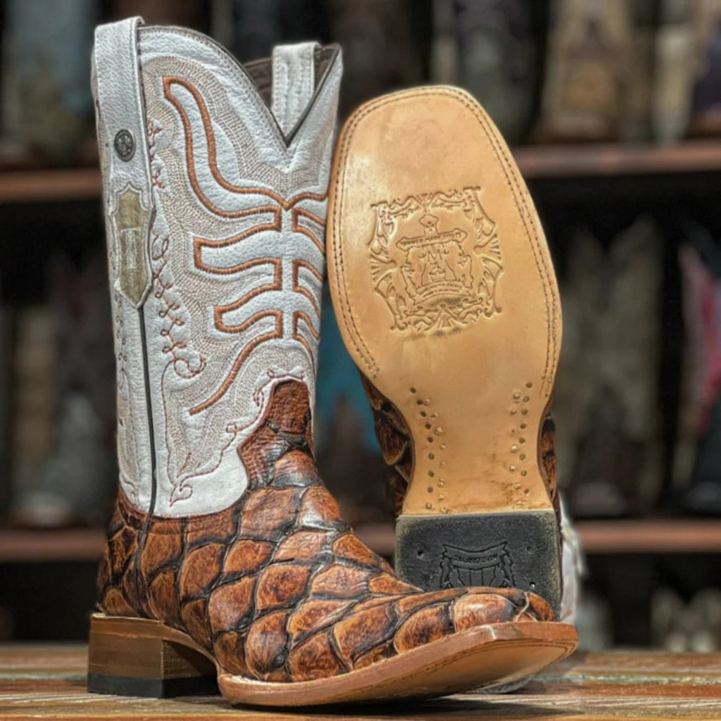 Tanner Mark Youth's Leather Square Toe Boots - Rooster