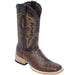Tanner Mark Men's Genuine Full Quill Ostrich Square Toe Boots Brown - Tanner Mark Boots