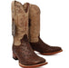 Tanner Mark Men's Genuine Full Quill Ostrich Square Toe Boots Cherry Wood TMX203301 - Tanner Mark Boots